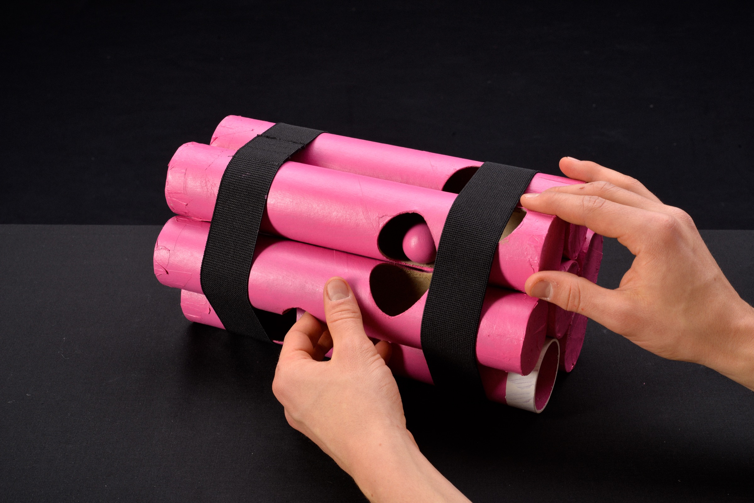 The pink pipe run game assembled